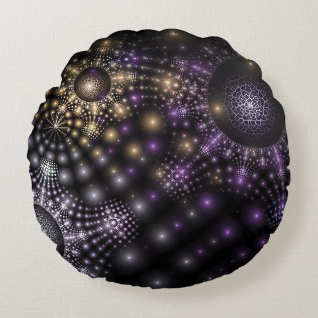 Fraktal Sphere Art Mandala Universe Throw Kissen (Vorderseite)