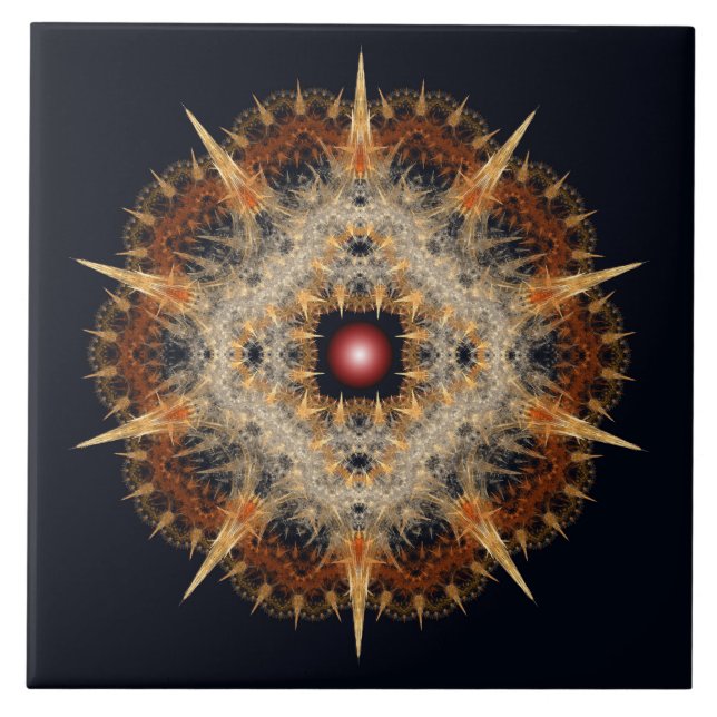 Fraktal Stachelstern Fliese (Vorderseite)