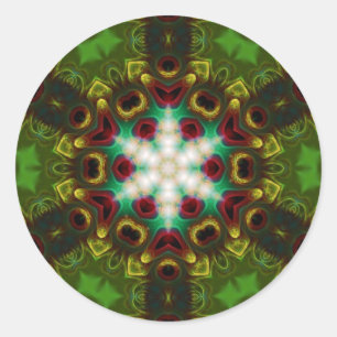 Fraktal Stars #6 Runder Aufkleber