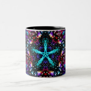 Fraktal Stars Universe Mandala Star Zweifarbige Tasse