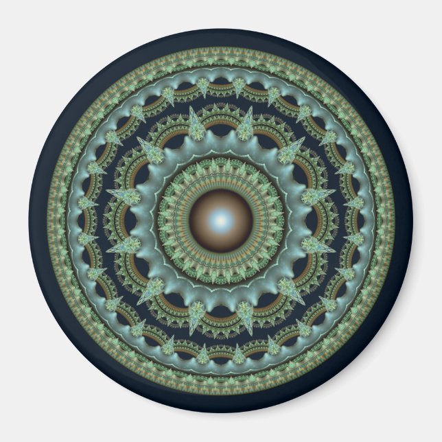 Fraktal-Stern Mandala Magnet (Vorne)