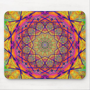 Fraktal-Sternbild Mandala  Farbenfrohe Psychedelic Mousepad