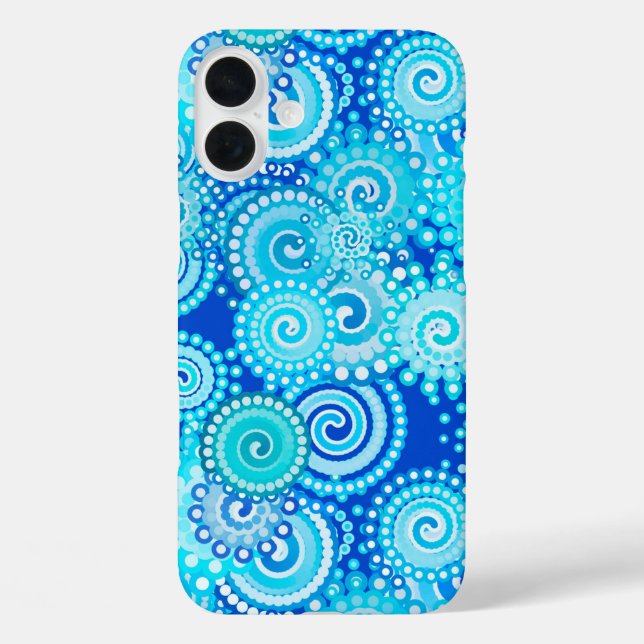 Fraktal-Swirbelmuster, kobaltblau Case-Mate iPhone Hülle (Rückseite)