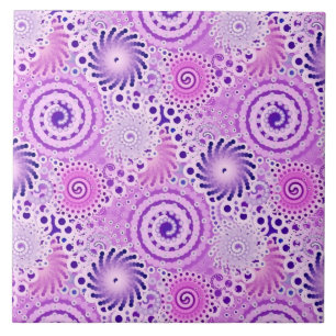 Fraktal-Swirbelmuster, violett, orchid Fliese