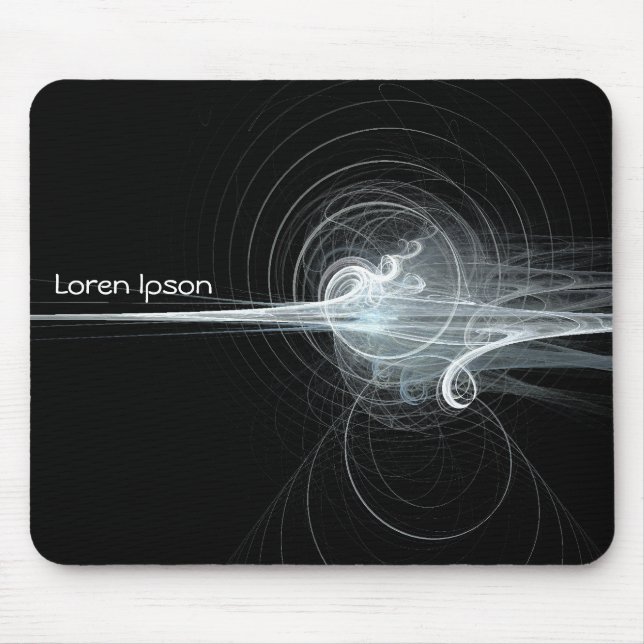 Fraktal Swirl II - Schwarz Mousepad (Vorne)