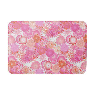 Fraktal Swirl Muster, Pink- und Korallenfarben Badematte