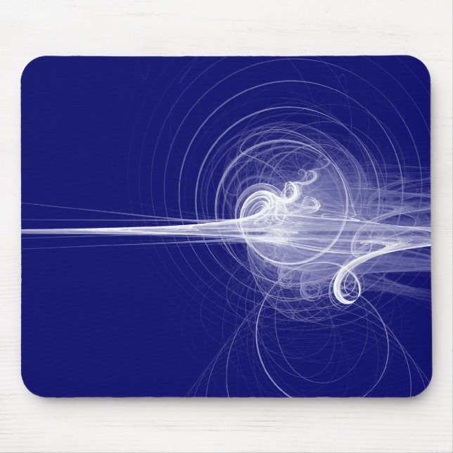 Fraktal Swirl - Tiefe Marine Mousepad (Vorne)