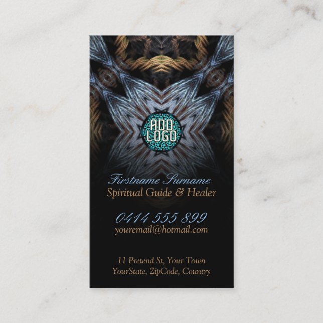 Fraktal-Tapisserie mit Logo-Visitenkarten Visitenkarte (Vorderseite)