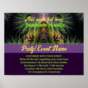 Fraktal Temple Forest Fantasy Poster