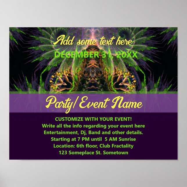 Fraktal Temple Forest Fantasy Poster (Vorne)