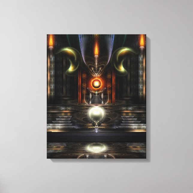 Fraktal Throne Art Wrapped Canvas Print Leinwanddruck (Vorderseite)