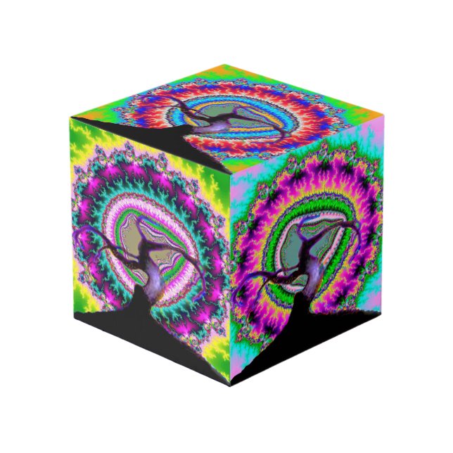 Fraktal Tree Custom 4" Foto Cube Würfel (Vorderseite Schrägansicht)