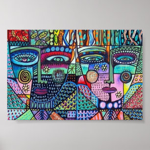 Fraktal Tree of Life Mexican Couple Poster