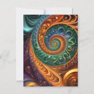 fraktal und farbenfroh, moderne und geometrisch postkarte