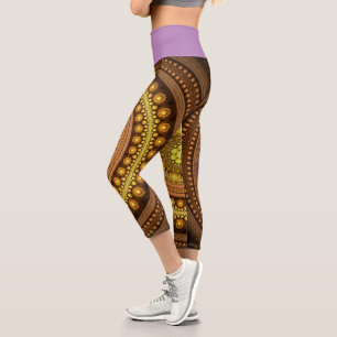 Fraktal und Lila Capri Leggings