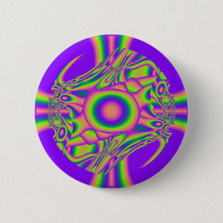 Fraktal-Verzerrungs-lila grünes psychedelisches Button