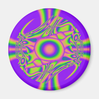 Fraktal-Verzerrungs-lila grünes psychedelisches Magnet