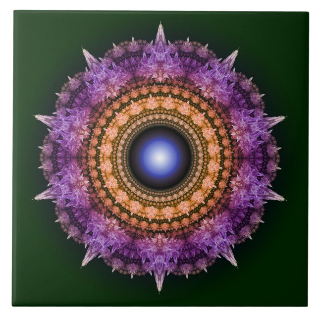 Fraktal-Violett Fliese (Vorderseite)