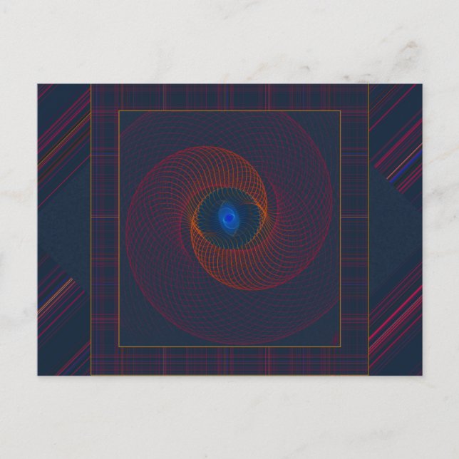 Fraktal Vortex Abstrakt Art Postkarte (Vorderseite)