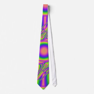 Fraktal Warp Lila Green Psychedelic Krawatte