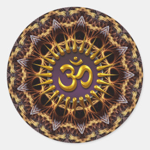 Fraktal Weave Golden (Om) Symbol Sticker