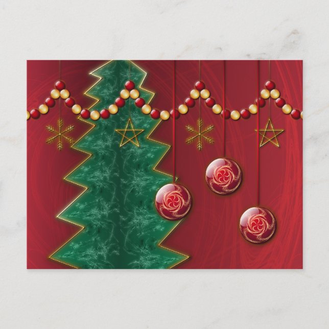 Fraktal Weihnachtsfeier Postkarte (Vorderseite)