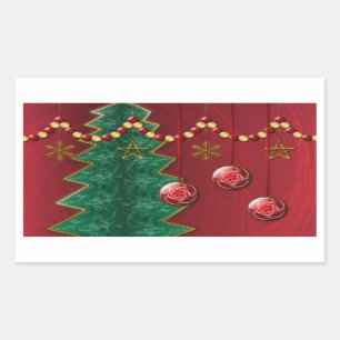 Fraktal Weihnachtskleber Rechteckiger Aufkleber
