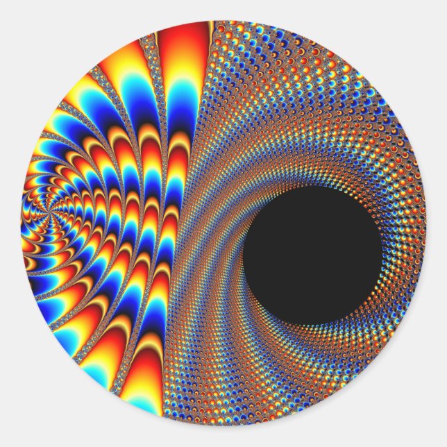 Fraktal Wink Runder Aufkleber (Vorderseite)