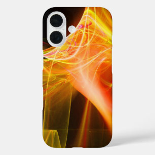 FRAKTAL WIRBEL IN GELBORANGE ROT iPhone 16 HÜLLE