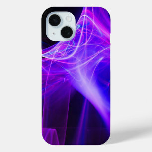 FRAKTAL-WIRBEL IN LILA BLAU-PINK iPhone 15 HÜLLE
