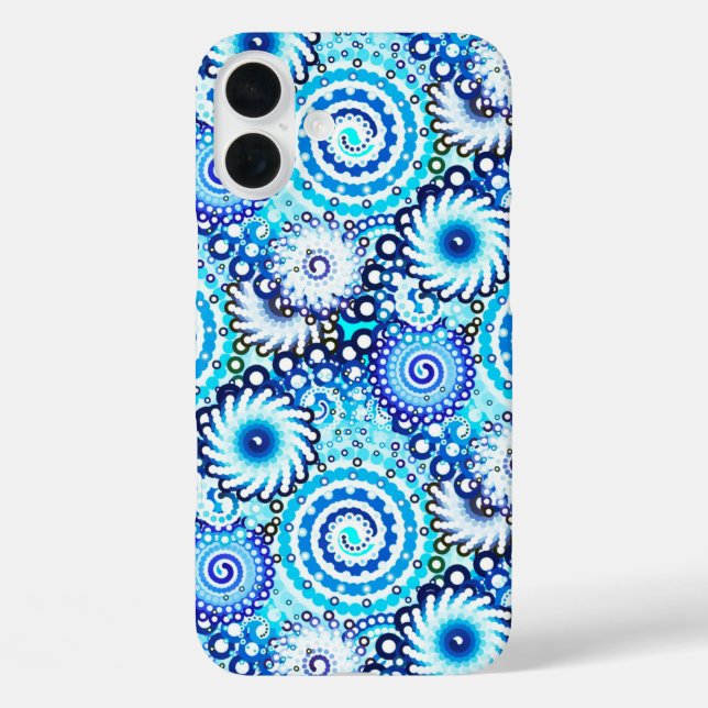 Fraktal wirbelfarben, blau Case-Mate iPhone hülle (Rückseite)