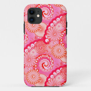 Fraktal wirbelfarbene Muster, rosa, fuchsienfarben Case-Mate iPhone Hülle