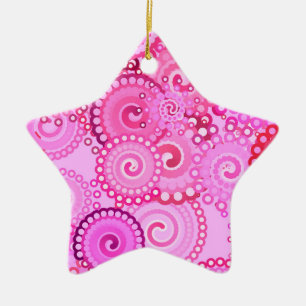 Fraktal wirbeln, rosa und fuchsisch keramik ornament