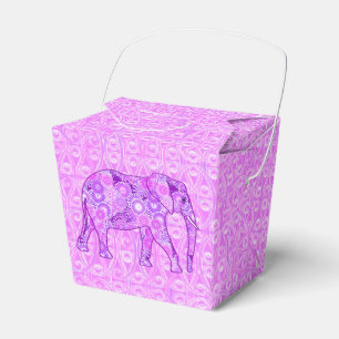 Fraktal wirbelnder Elefant - lila und orchid Geschenkschachtel