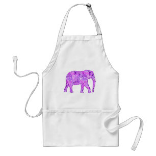 Fraktal wirbelnder Elefant - lila und orchid Schürze