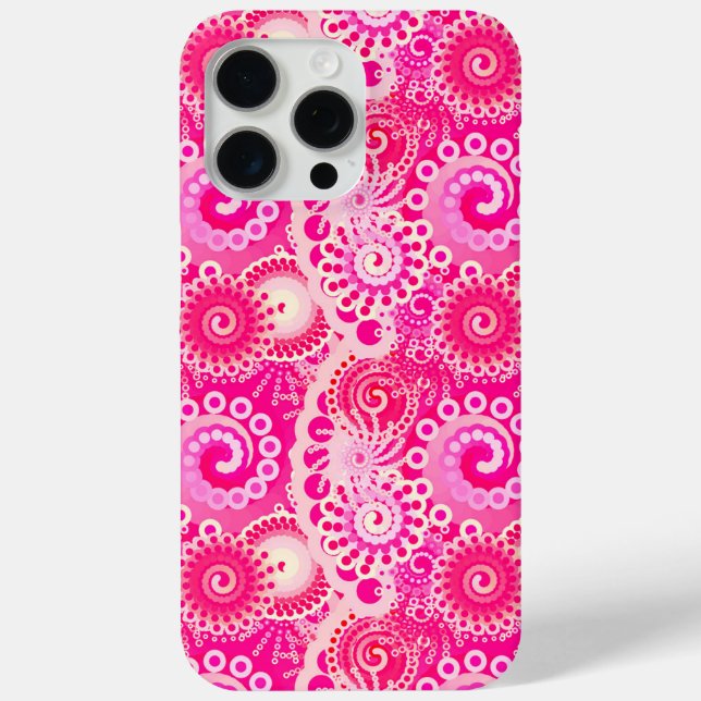 Fraktal wirlförmig, Fuchsienrosa Case-Mate iPhone Hülle (Rückseite)