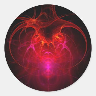 Fraktal - Wissenschaft - Das neuronale Netzwerk Runder Aufkleber