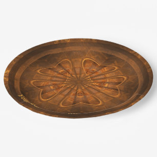 Fraktal Wood Carving Pappteller