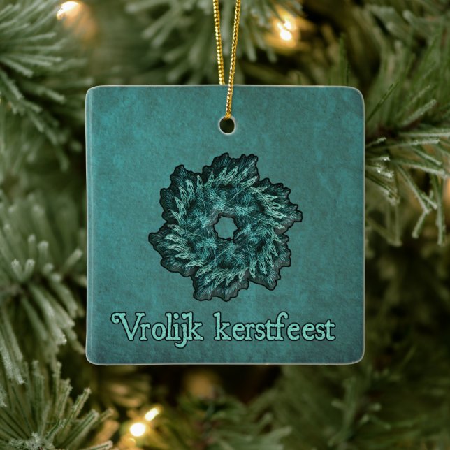 Fraktal Wreath - Vrolijk kerstest Keramikornament (Baum)