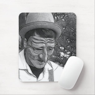Fraktale Abstraktion des traurigen Mannes Mousepad