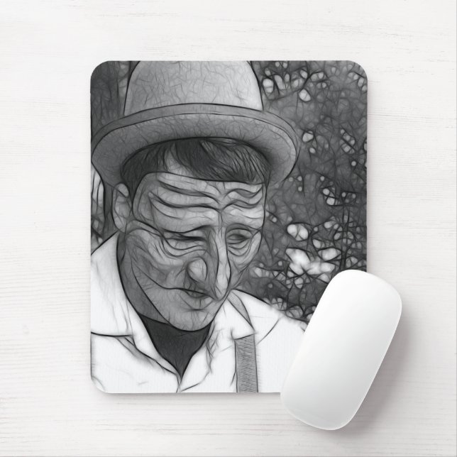 Fraktale Abstraktion des traurigen Mannes Mousepad (Mit Mouse)