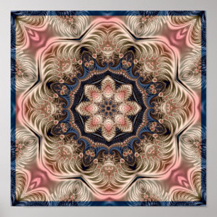 Fraktale Blumen-Kaleidoskop Poster