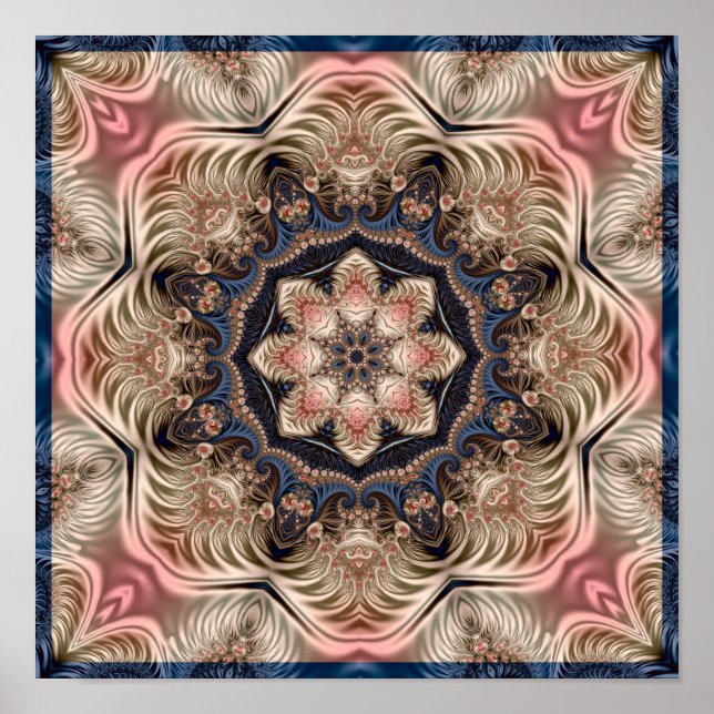 Fraktale Blumen-Kaleidoskop Poster (Vorne)