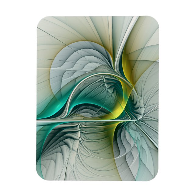 Fraktale Evolution, goldene Türkis abstrakte Kunst Magnet (Vertikal)