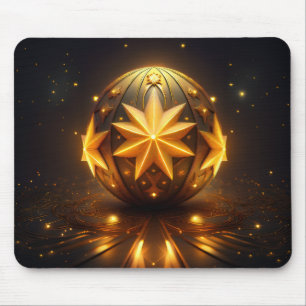 Fraktale Fantasie Bronze Kugel Gold Sterne Mousepad