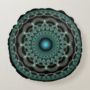 Fraktale filigrane runde Dekoration Rundes Kissen