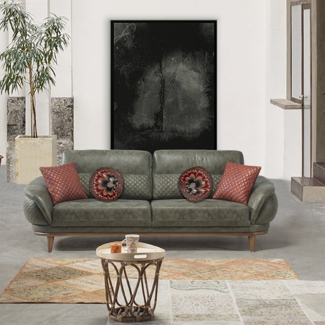 Fraktale Flüssigkeit 2 Rundes Kissen (Von Creator hochgeladen)