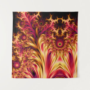 Fraktale mit Feuer beleben Coole Trippy Wandteppich