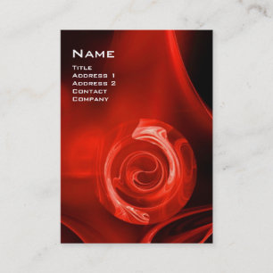 FRAKTALE ROSE 4 MONOGRAMM hellrot schwarz weiß Visitenkarte
