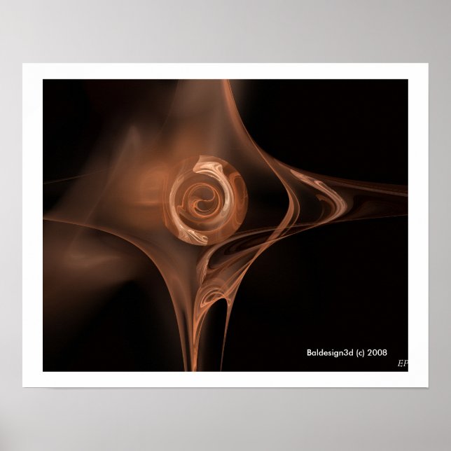 FRAKTALE ROSE ,braun Poster (Vorne)